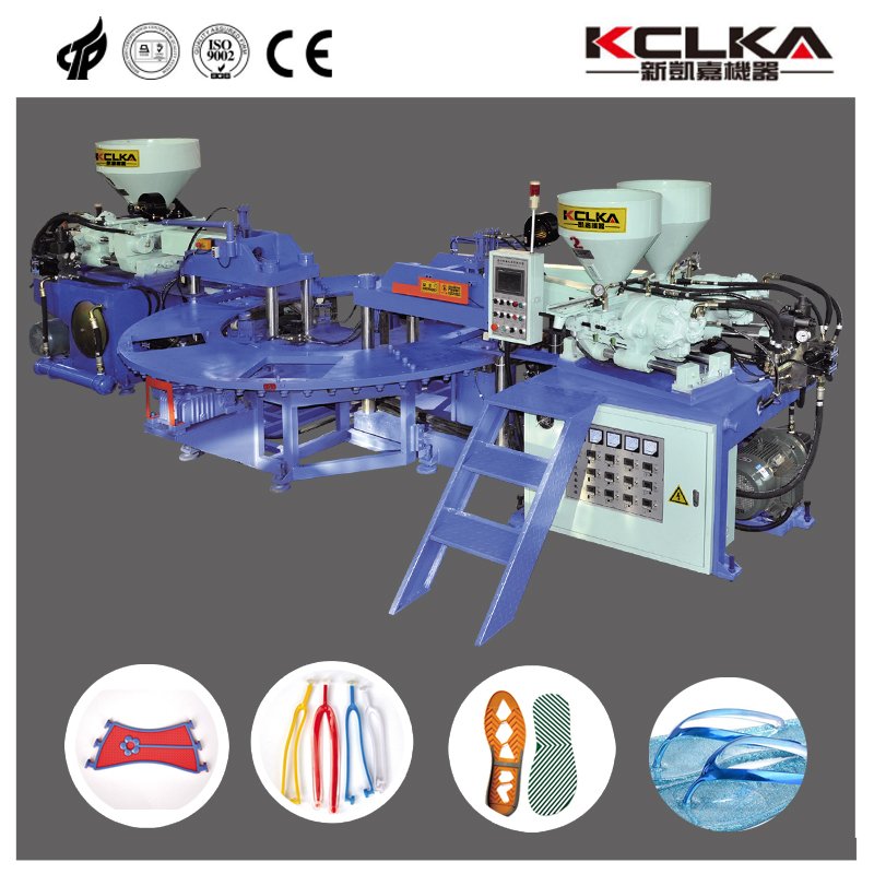 KCLKA Three Color PVC Upper Injection Moulding Machine Sandal Slipper Cover Making Machine