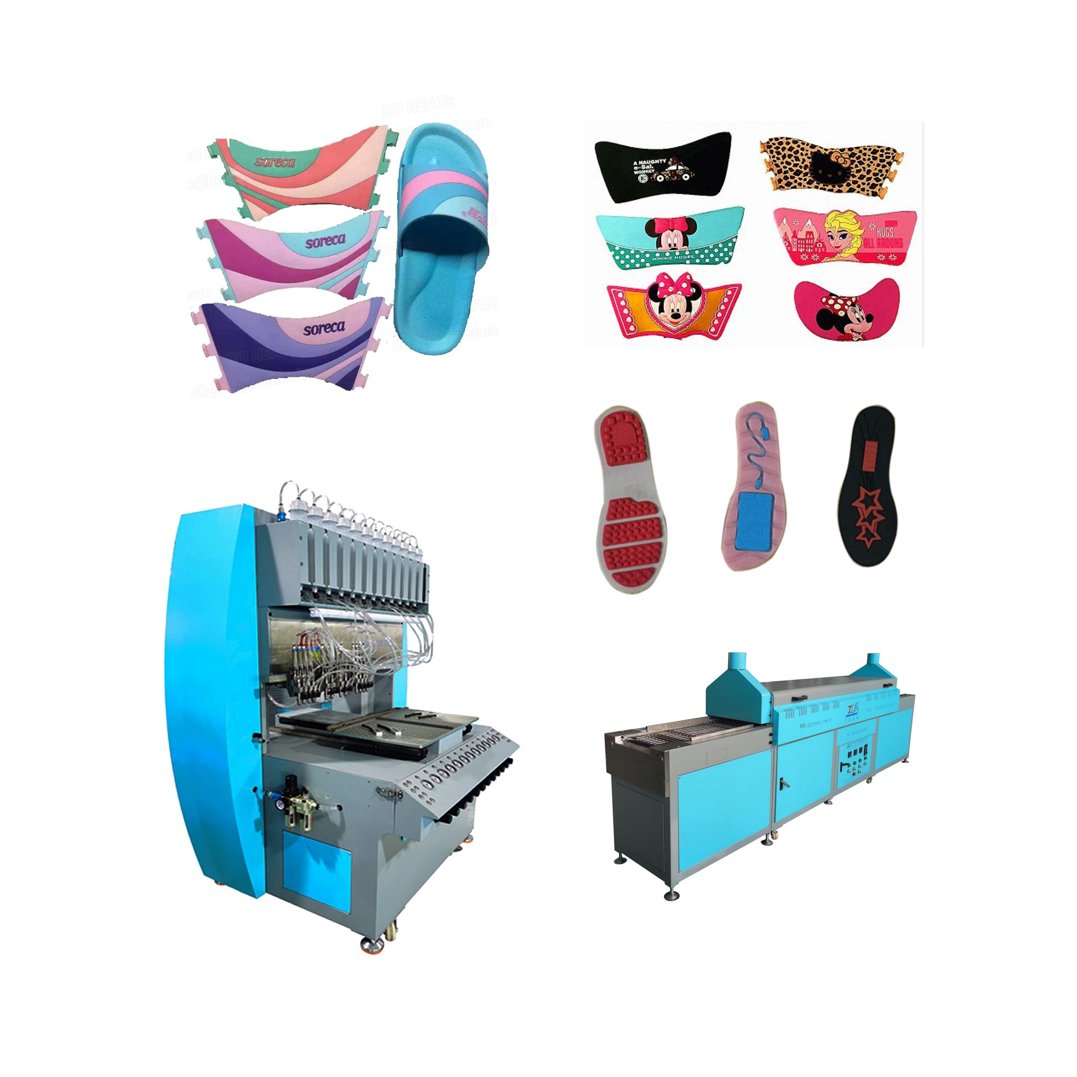 Automatic pvc crocs decoration moulding making machine PVC shoe sole slipper upper doming machinery