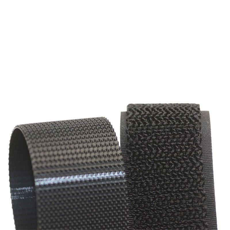 Black And White Nylon Black Injection Hook And Loop Tape For Down Jacket