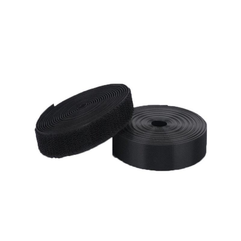 Black And White Nylon Black Injection Hook And Loop Tape For Down Jacket