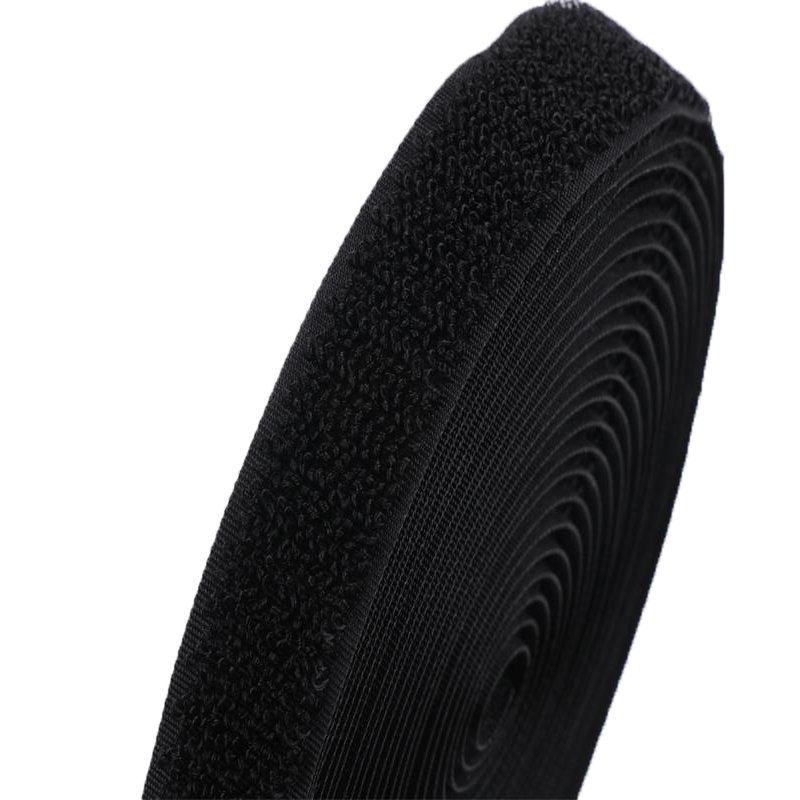 Black And White Nylon Black Injection Hook And Loop Tape For Down Jacket