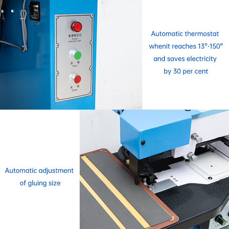 ZL Fully Automatic PVC PU Edge Banding Machine PVC Hot Melt Cement Edge Folding Gluing Machine For Leather Shoes Bag Wallet