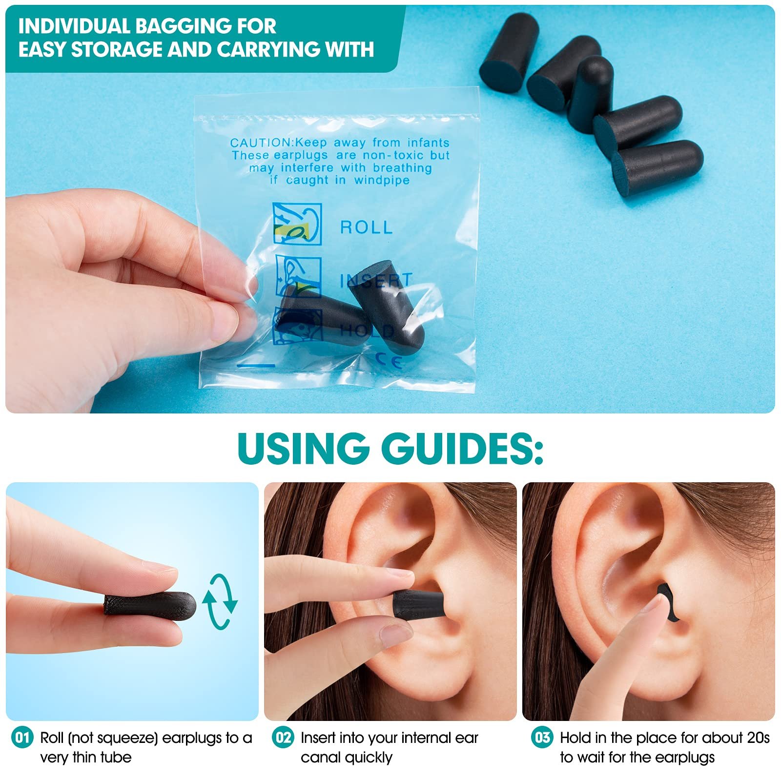 Customized Logo PU Foam Earplugs Slow Rebound SNR 38db Anti-Noise Sleep Sleeping Ear Plugs with Hearing Protection Feature