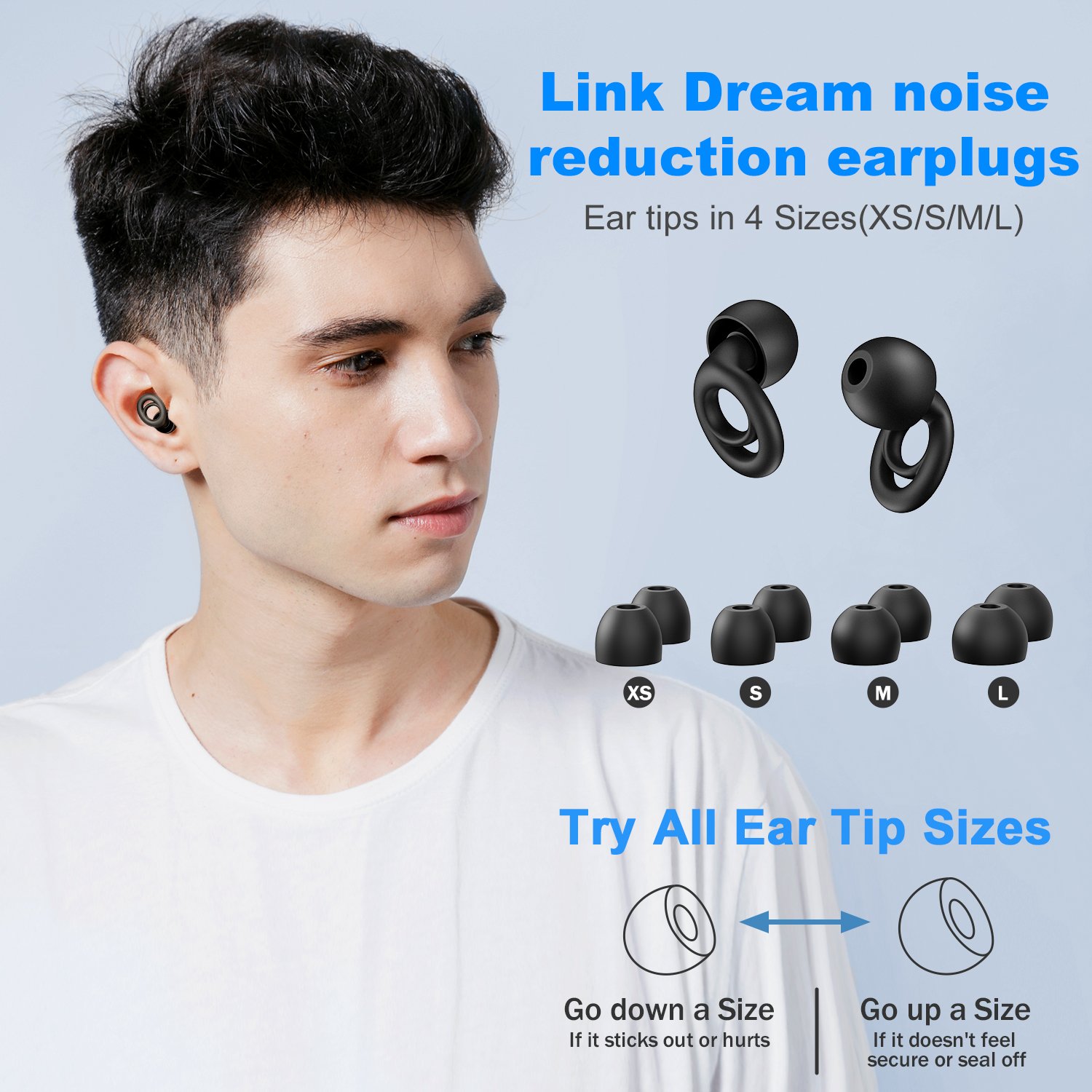 Wholesale 4 Sizes Silicone Noise Reduction Ear Plugs Noise Cancelling Ear Protection Earplugs for Sleep, Concerts, Work, Study