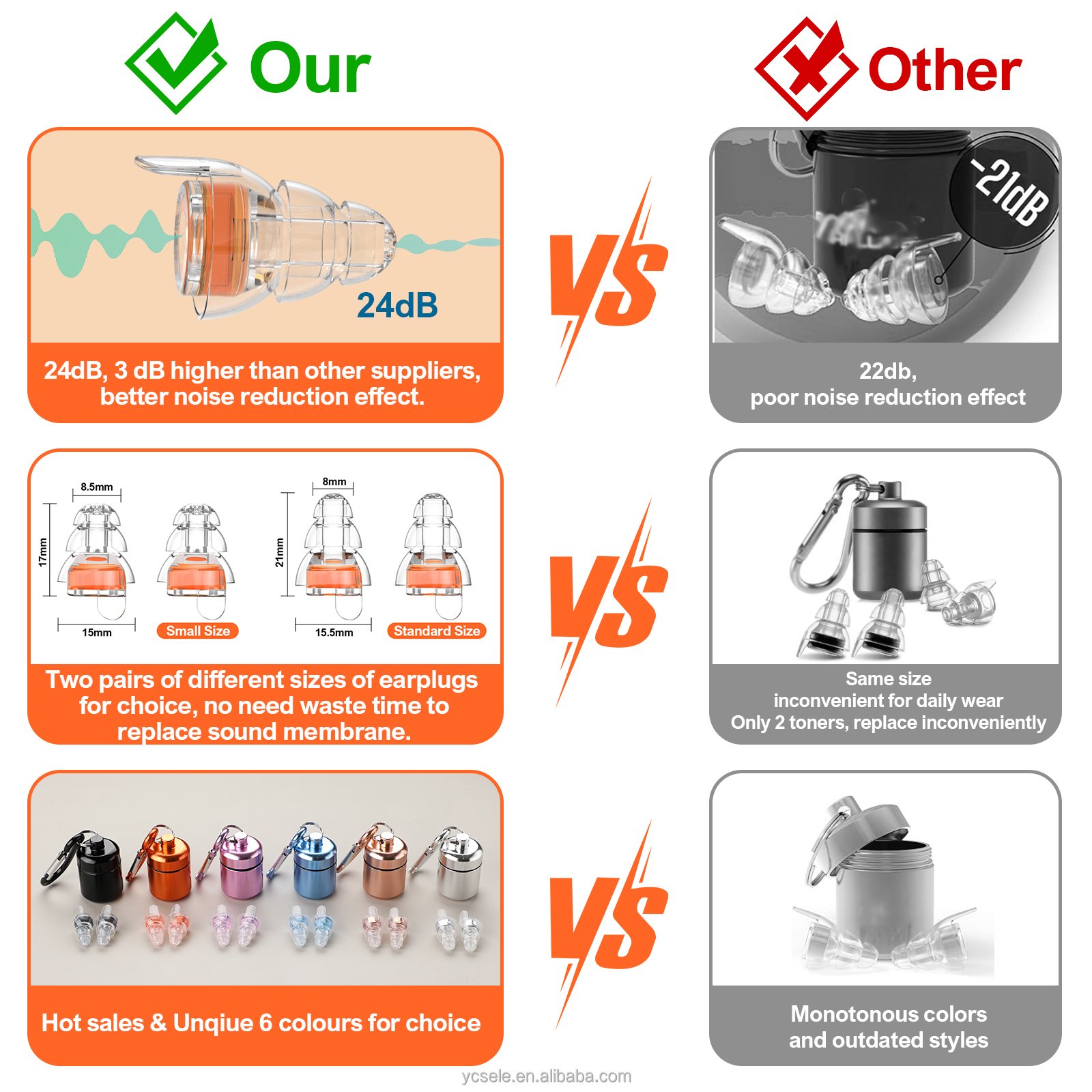 Music Earplugs Noise Reduction Swimming Waterproof Ear Tunnel Plug Noise Cancelling Silicone Concert Earplugs