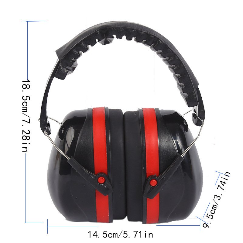 Comfortable Head-Mounted Earmuffs Noise-Canceling and Sound-Isolating for Hearing Protection