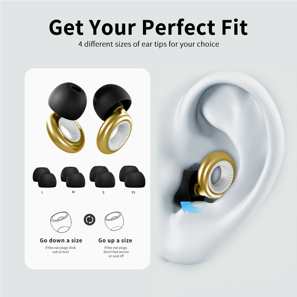 4 Size Soundproof Sleeping Reusable Hearing Protection Earplugs for Sleeping, Swimming, Party Soundproof Noise Reduction