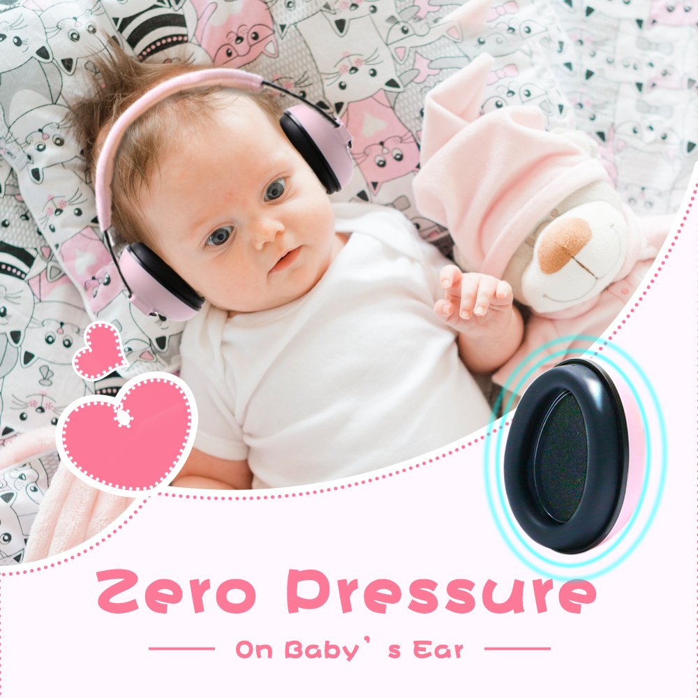 Noise Cancelling for Kids Noise Reduction Earmuffs Adjustable Headband Hearing Protection for 0-3 baby Years Infant Toddlers