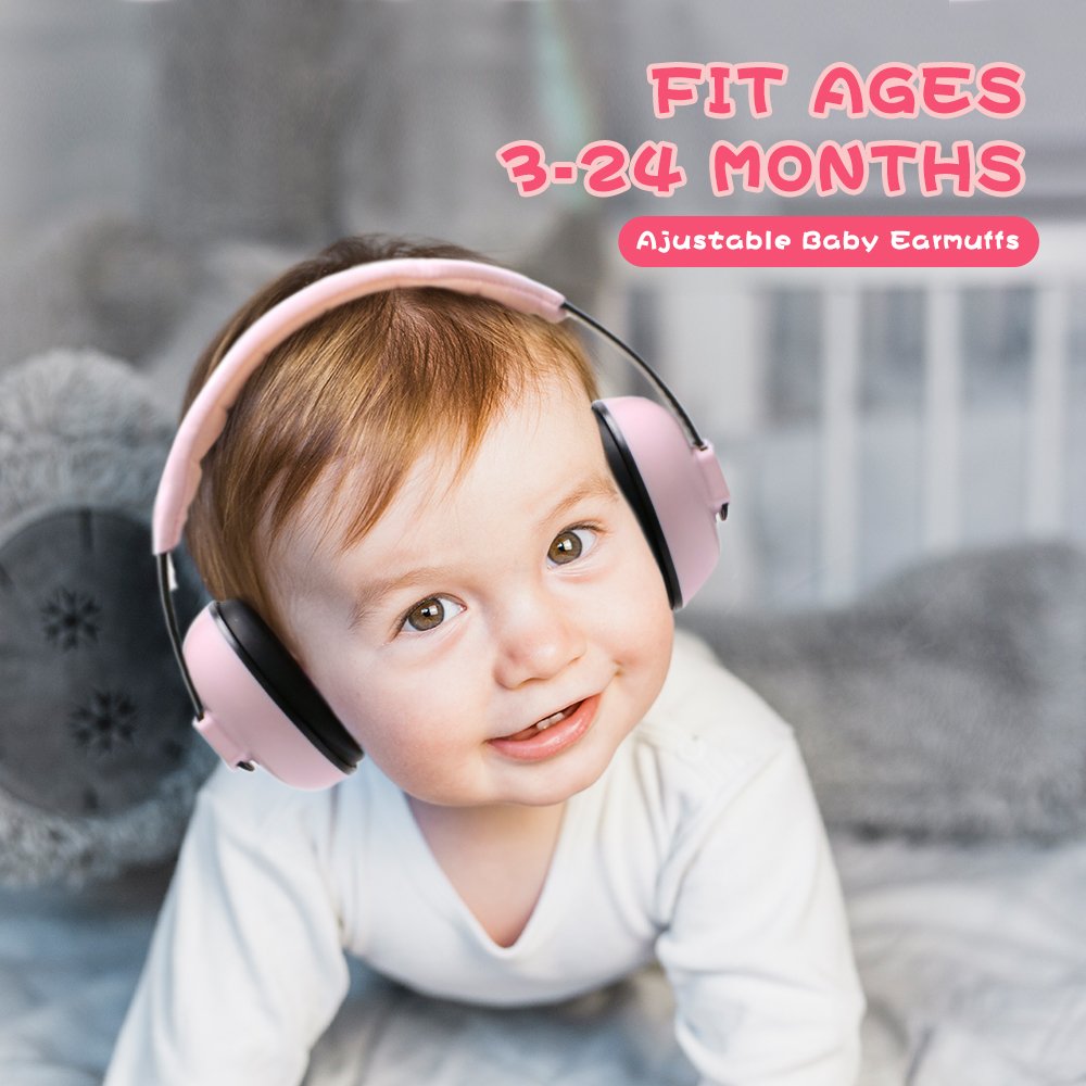 Noise Cancelling for Kids Noise Reduction Earmuffs Adjustable Headband Hearing Protection for 0-3 baby Years Infant Toddlers