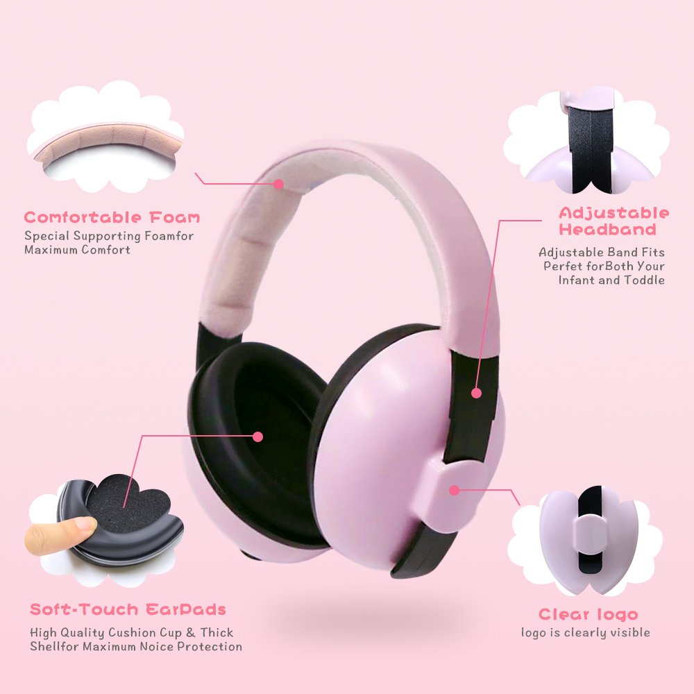 Noise Cancelling for Kids Noise Reduction Earmuffs Adjustable Headband Hearing Protection for 0-3 baby Years Infant Toddlers