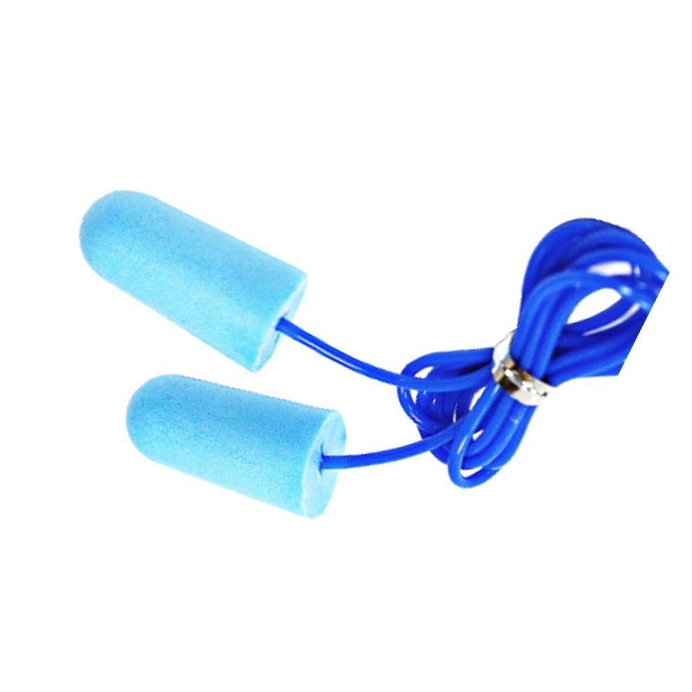 CE EN 352 Approved Soundproof Corded PU Foam Safety Earplugs with Plastic Case Noise Reduction Hearing Protection
