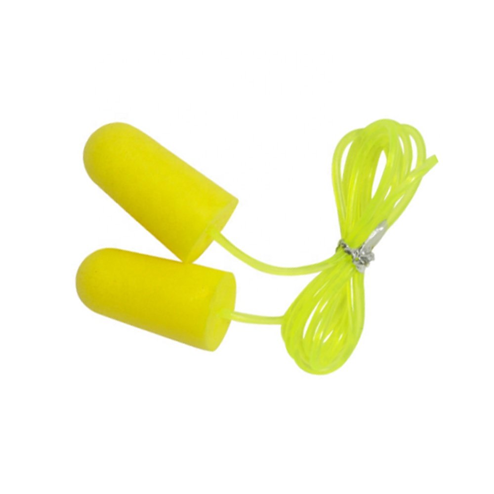 CE EN 352 Approved Soundproof Corded PU Foam Safety Earplugs with Plastic Case Noise Reduction Hearing Protection