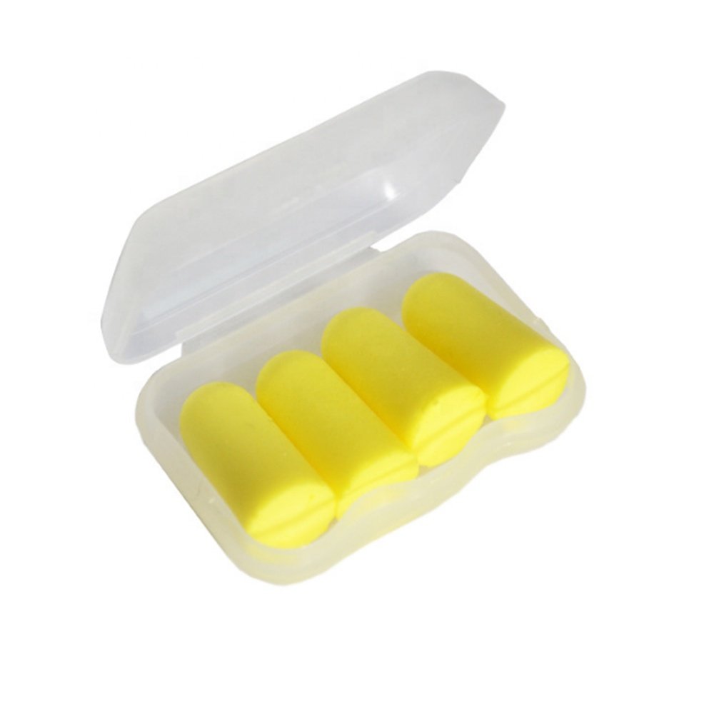 CE EN 352 Approved Soundproof Corded PU Foam Safety Earplugs with Plastic Case Noise Reduction Hearing Protection
