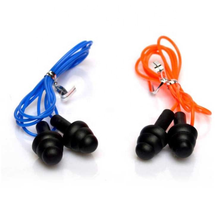 Hot selling earplugs silicone For Noisy Working With Cord Hearing protection Safety Earplugs