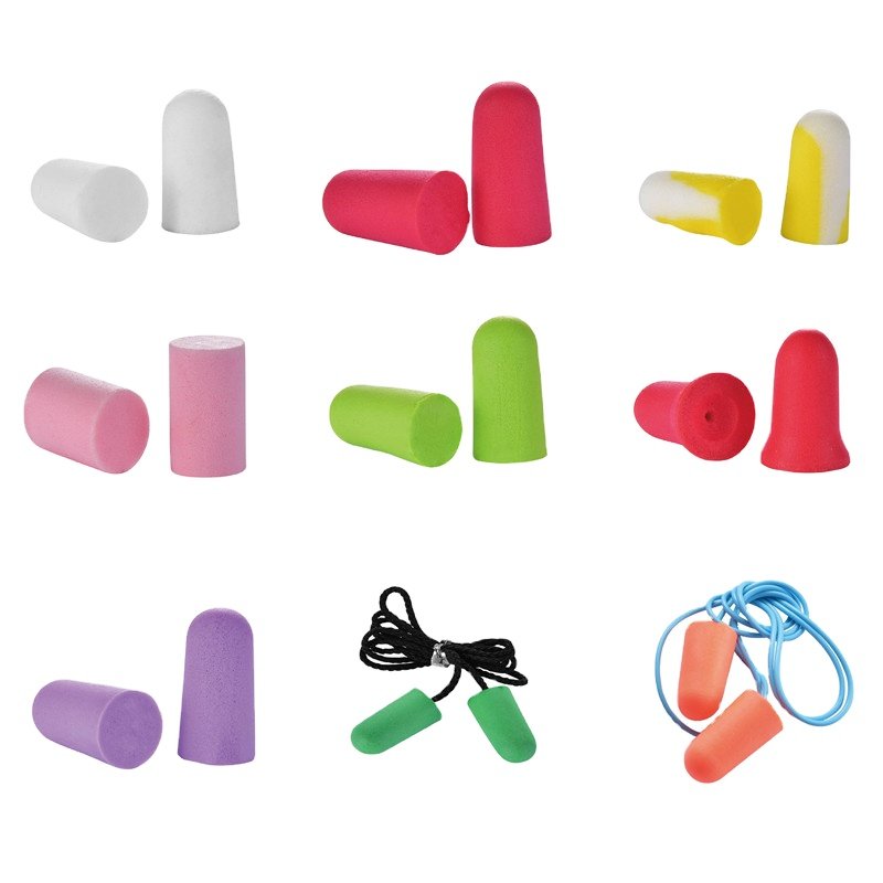 3M foam Ear Plugs hearing protection Cheap soft PU foam corded ear plugs swimming string ear plugs
