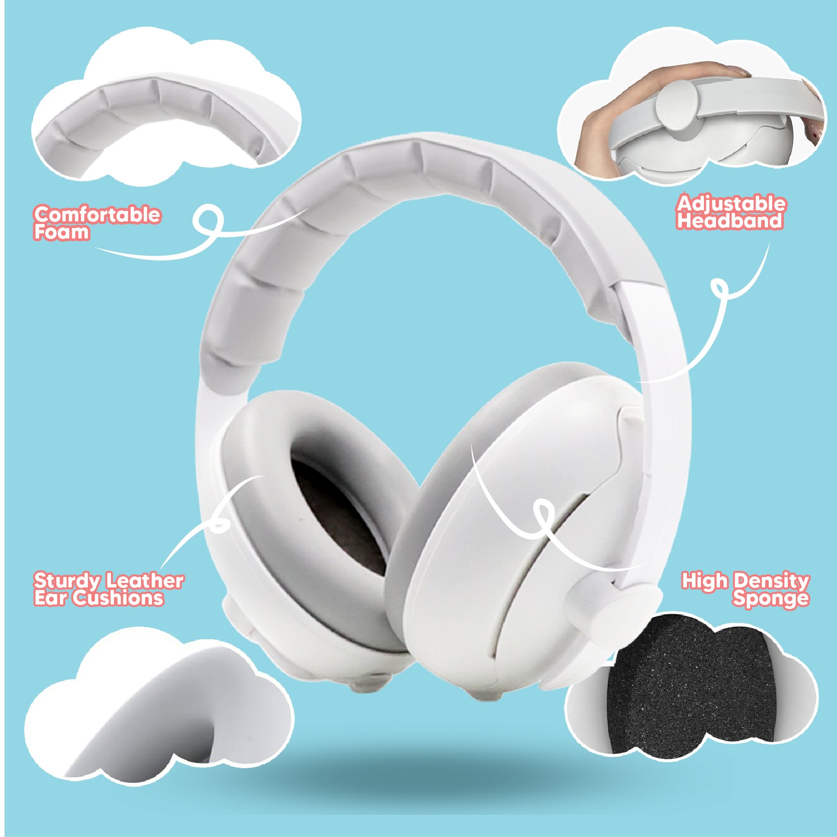 Baby Hearing Protector Earmuffs Toddlers Noise Cancelling Headphones Sleep Ear Muffs Noise Reduction safety Hearing Protection
