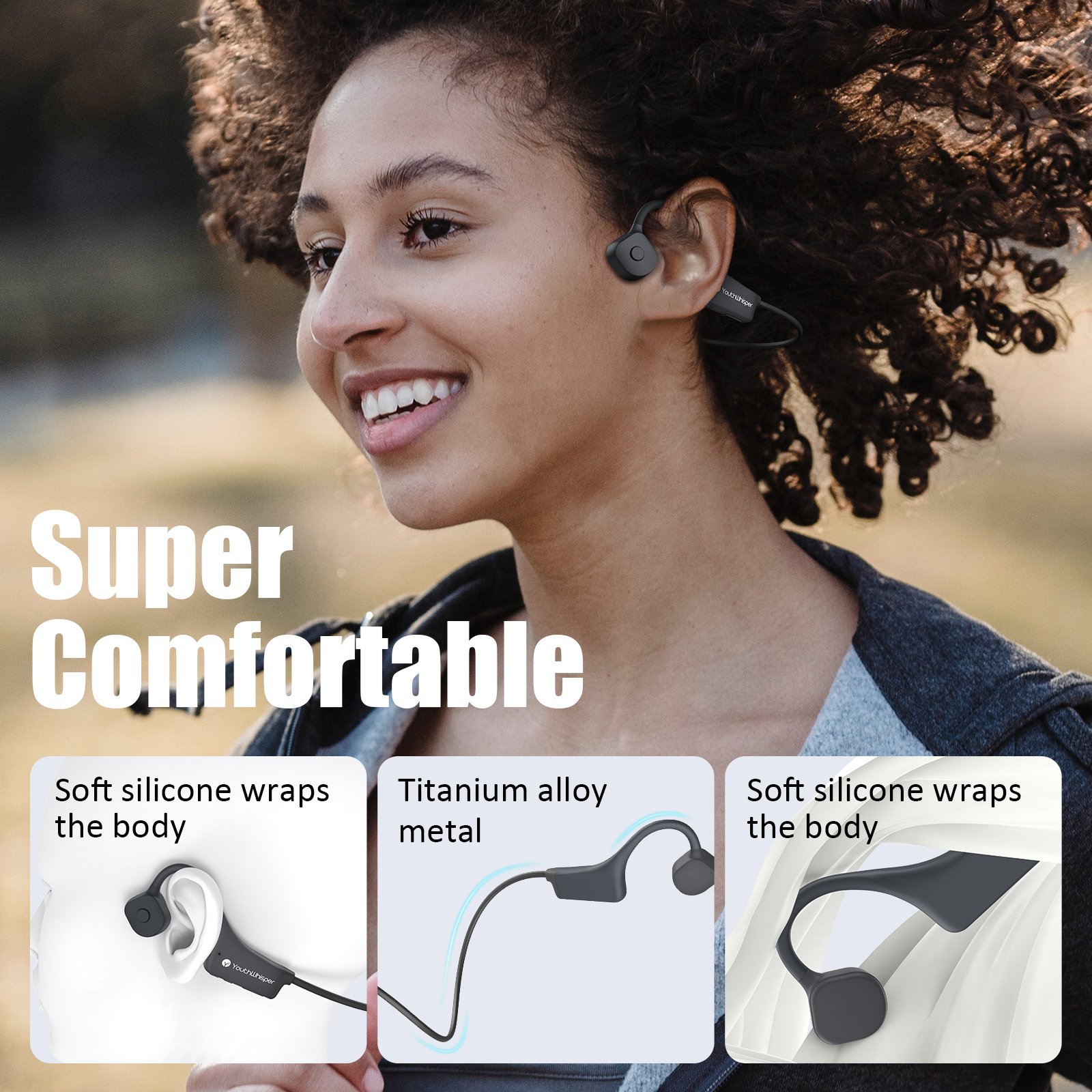 Flash Sale Protect hearing IPX5 V5.3 PC 8 Hour wired Bone Conduction Headphones earphones headset for study