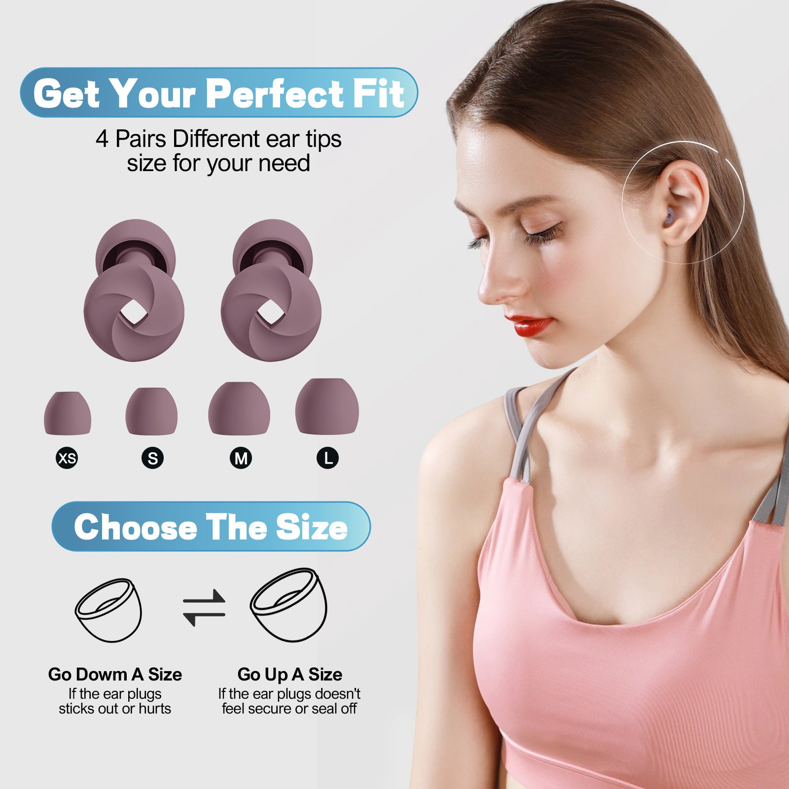 Customize 4 Size Earplugs Sleep Noise cancel Reusable Hearing Protection Sound Insulation Silicone Sleeping Ear Plugs