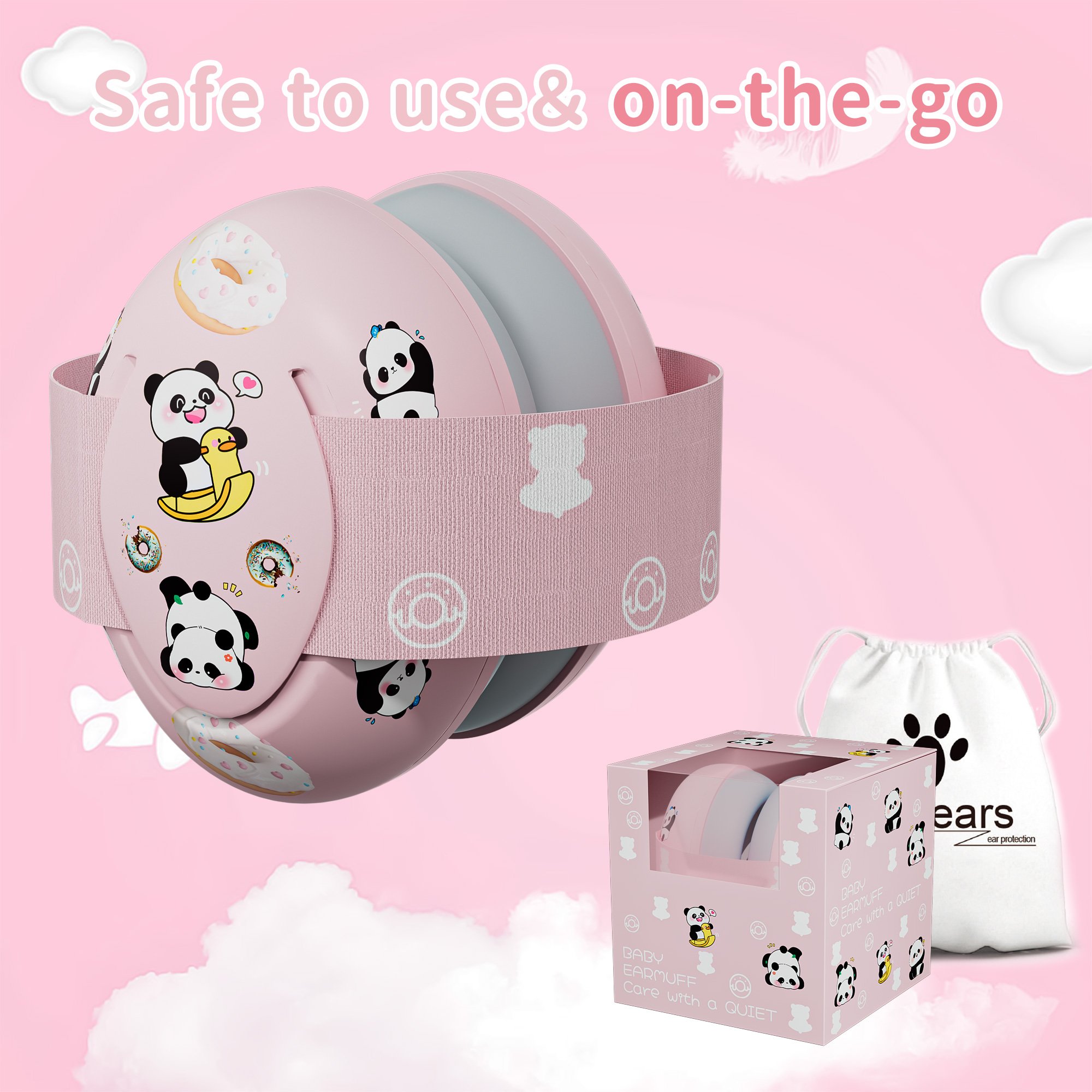 Infant Ear Protection Noise Cancelling Baby Ear Muffs Noise Cancelling Headphones EarMuffs for Babies & Toddlers 0-3 Years