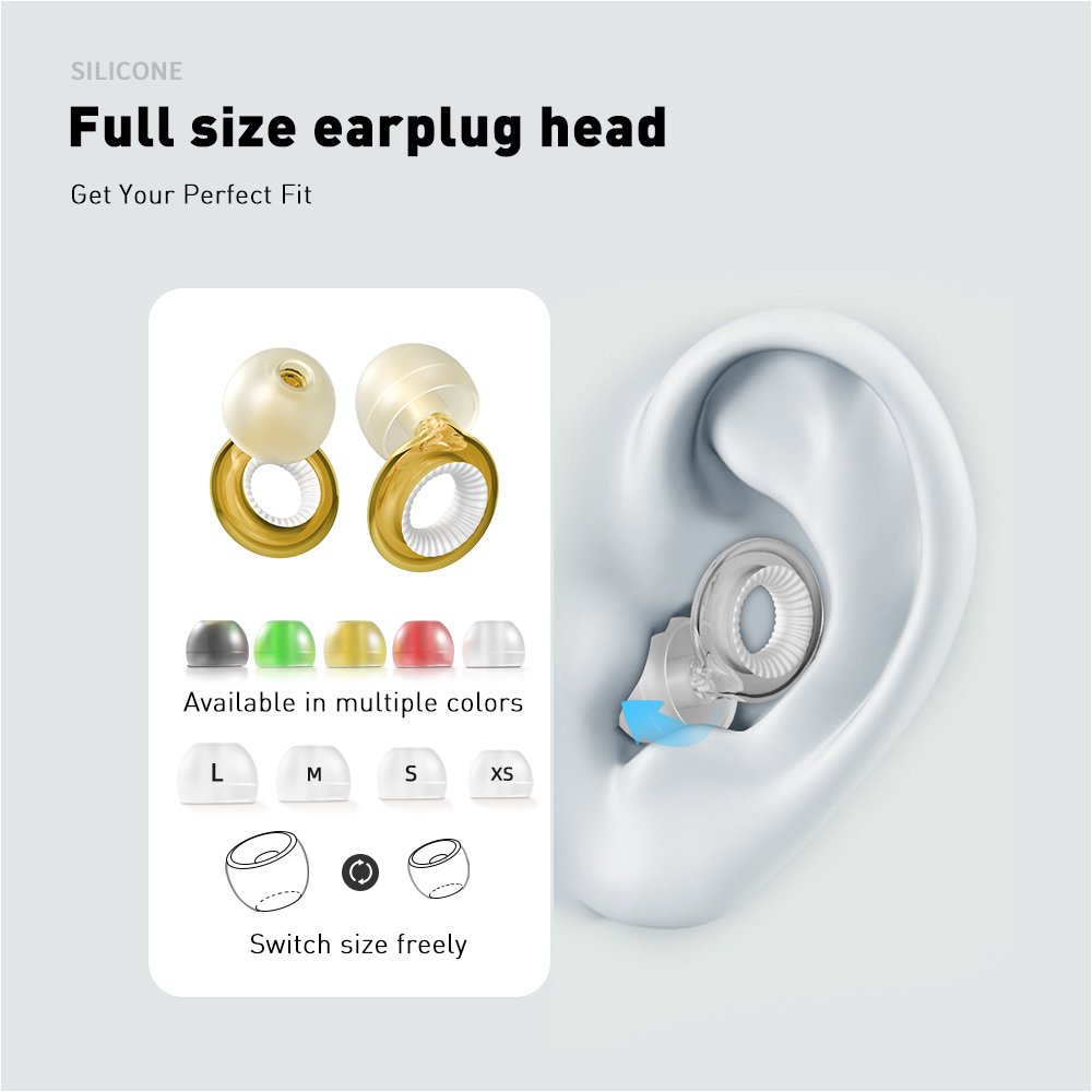 Custom logo 4 size Noise Reduction Reusable Hearing Protection High Fidelity Ear Protection Ear plugs for Sleeping Party