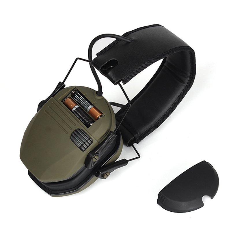 Lightweight Slim Electronic Quad Earmuff for Shooting Hunting ABS Noise Reduction Range Accessory Low Profile Hearing Protection