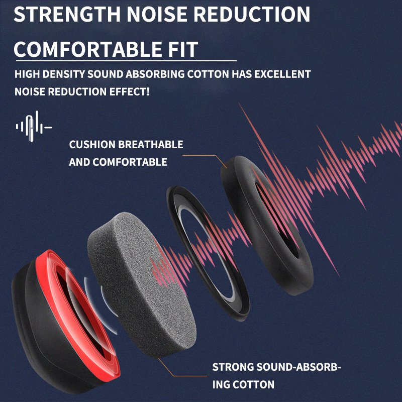 Hearing Protection Shooting Range Noise-isolating Headband 34db ABS earmuffs noise cancelling for Effective Noise Reduction