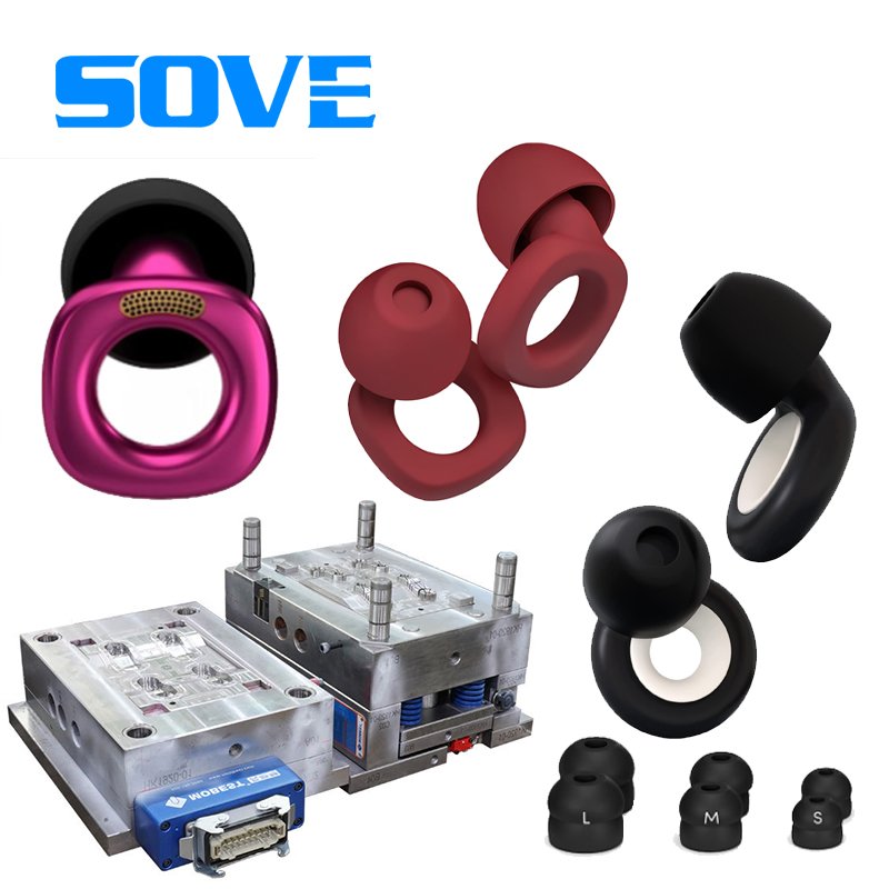 OEM Customized Reusable elastic silicone earbuds, hearing protection, accept custom multi-color