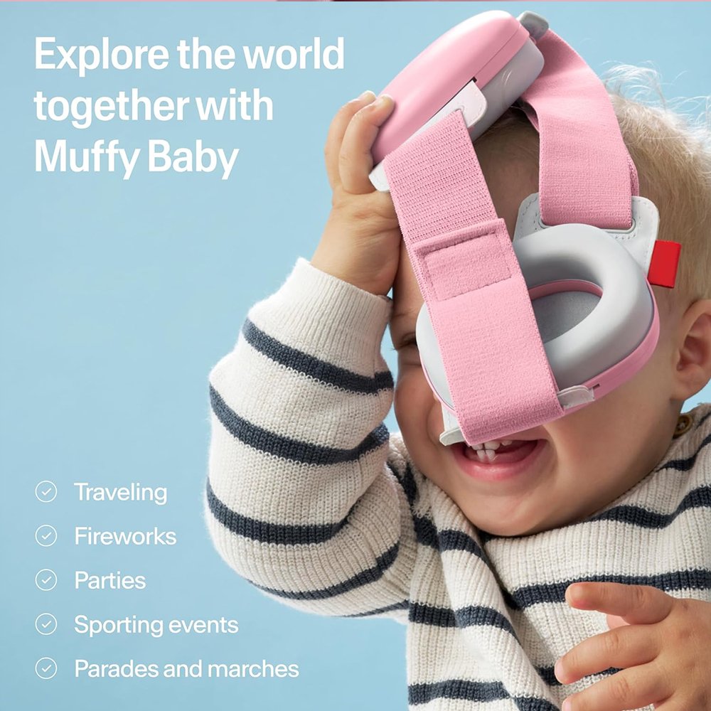 Lightweight Slim 24dB Noise Reduces Adjustable Headband Baby Ear Defenders Hearing Protection Earmuff For Traveling Fireworks