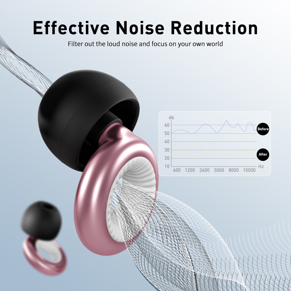 Customized logo 4 SizesAcoustic Noise Reduction Reusable Hearing ProtectionHigh-Fidelity Sleep Concert Earplugs