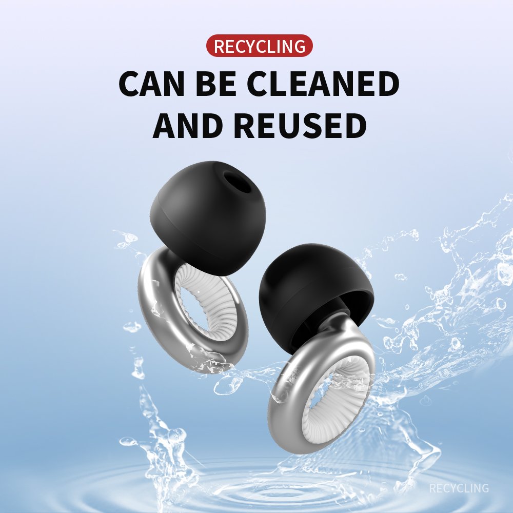 Customized logo 4 SizesAcoustic Noise Reduction Reusable Hearing ProtectionHigh-Fidelity Sleep Concert Earplugs