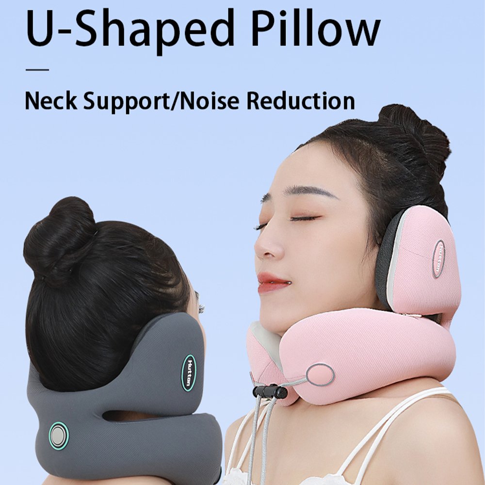 Office Travel Neck Pillow U-Shaped Headrest Silent Noise Reduction Cervical Memory Foam Pillow for Hearing Protection
