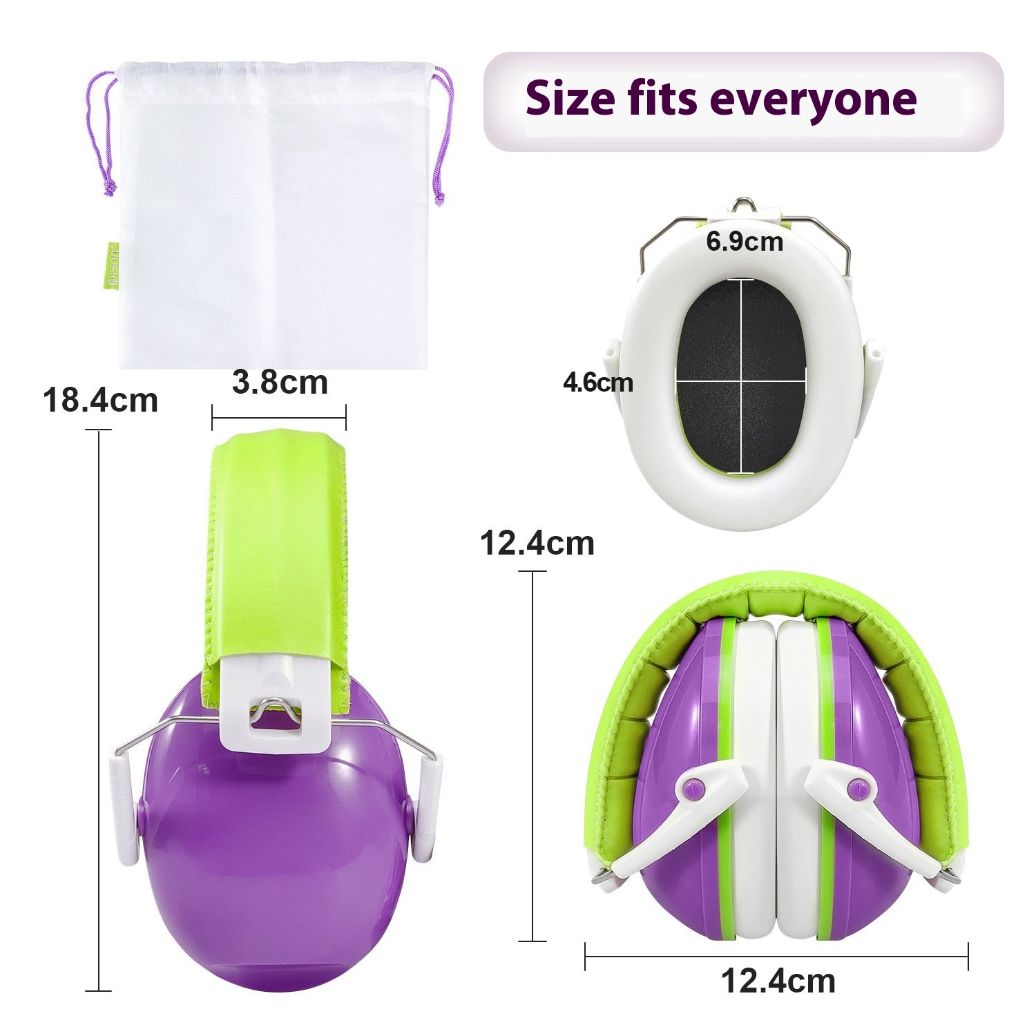Cross-Border Kids' Stress Relief Sleep Learning Aids Anti-Noise Earmuffs Safety Noise Reduction Drum Shelf PU ABS Material