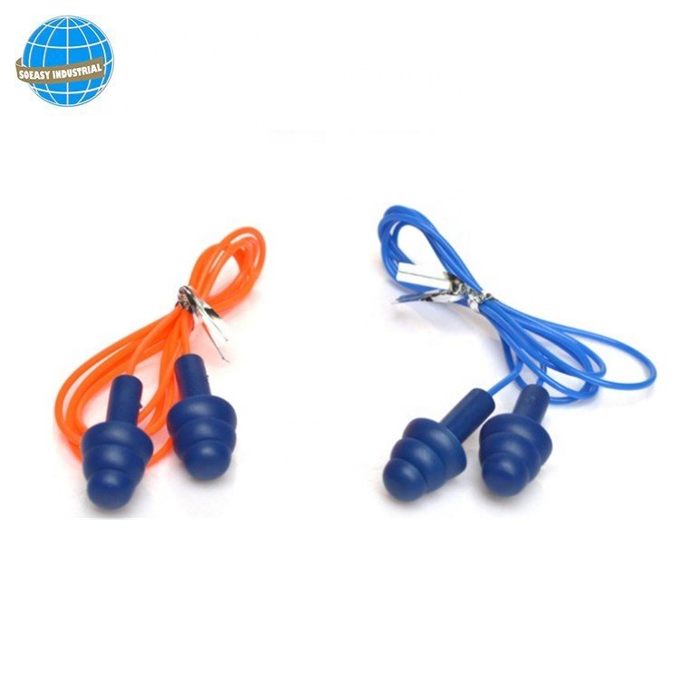 Reusable Ear Plugs Silicone Earplugs with String Sleep Noise Cancelling for Hearing Protection
