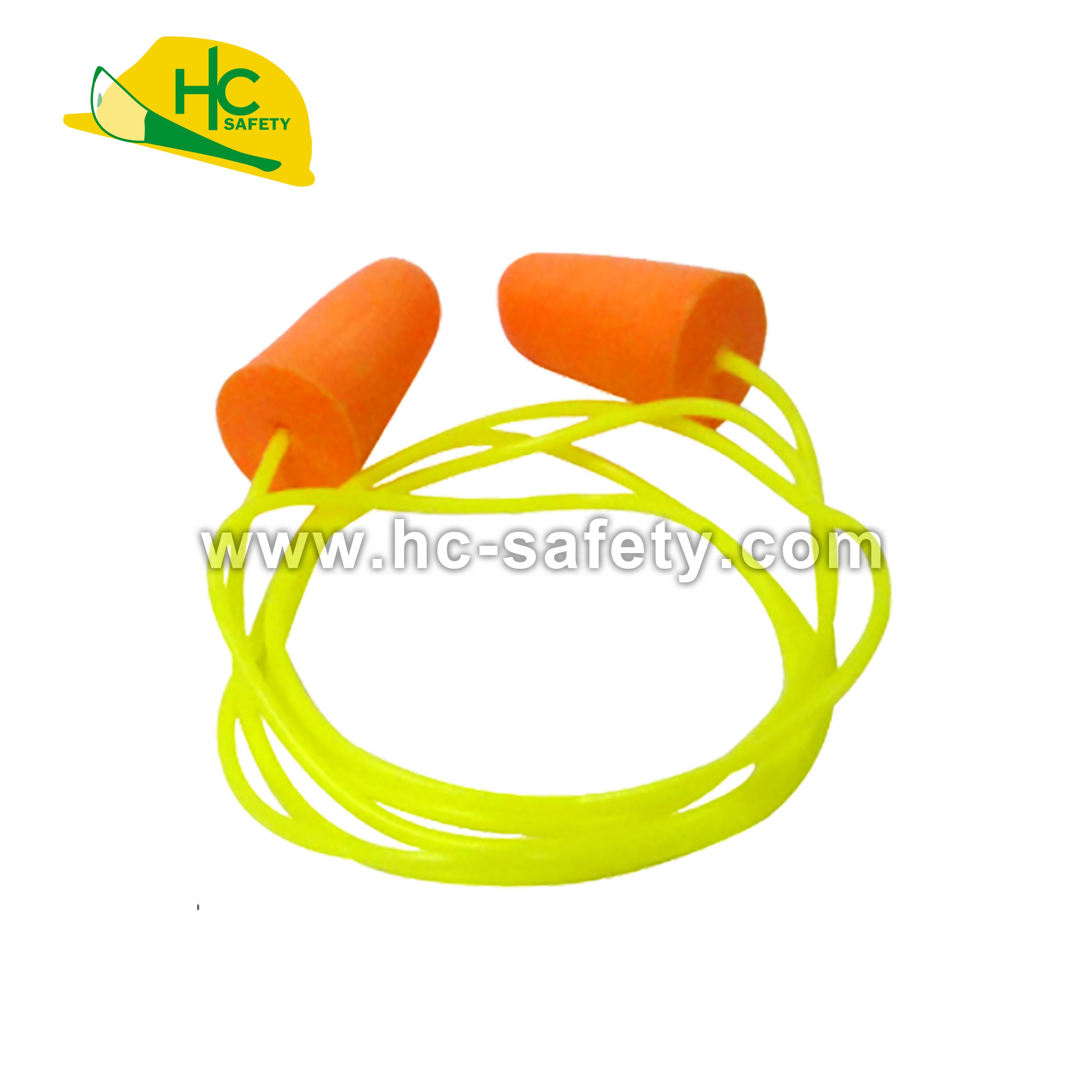 EP25 Corded bullet shaped disposable foam soundproof sleep earplugs personal protective equipment safety ear plugs pu earplug