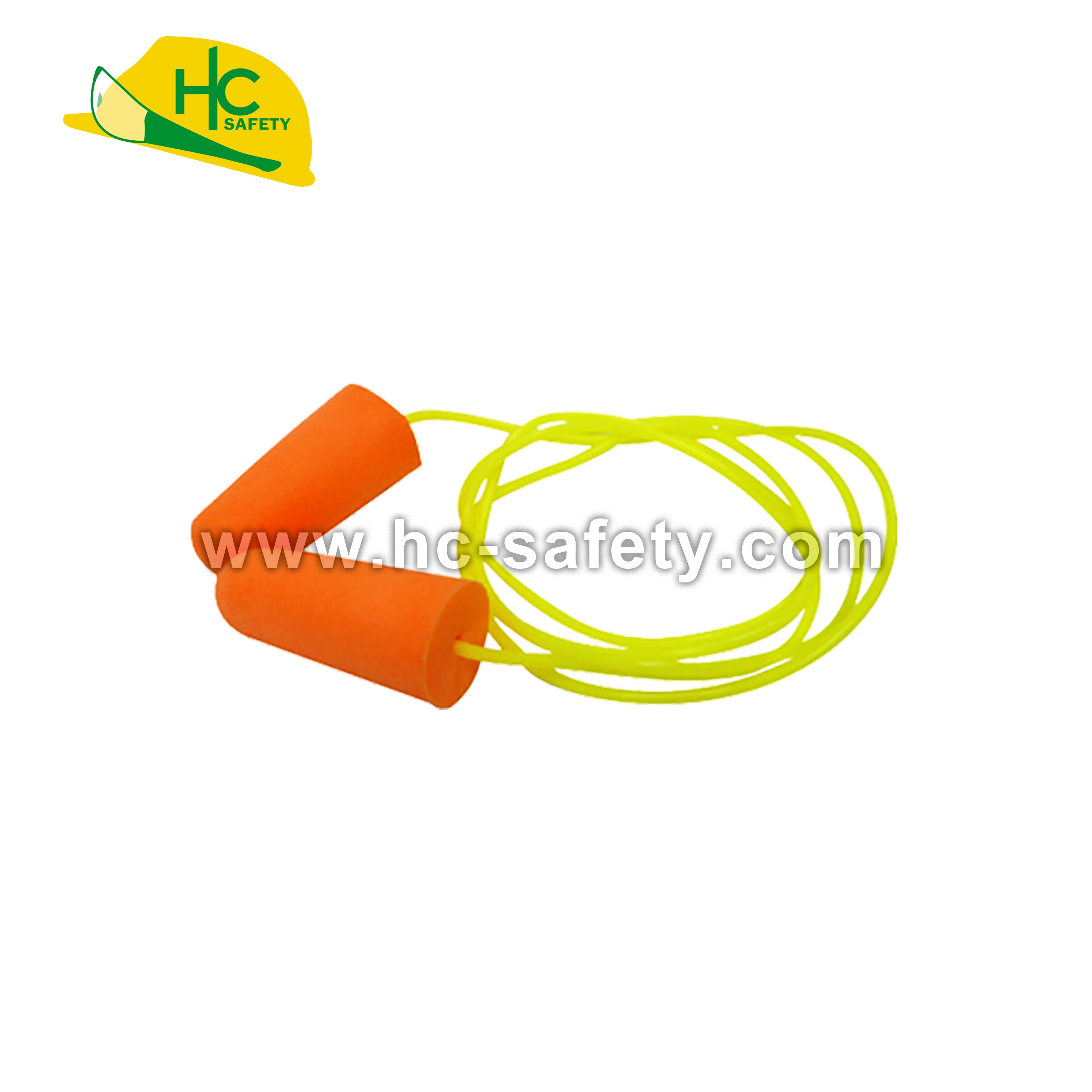 EP25 Corded bullet shaped disposable foam soundproof sleep earplugs personal protective equipment safety ear plugs pu earplug