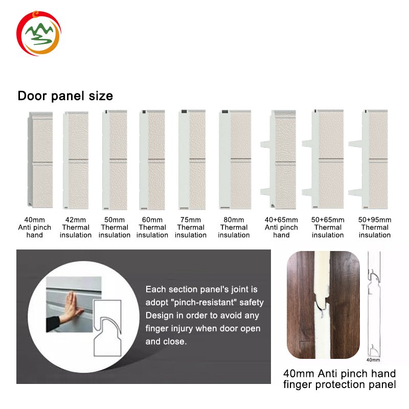 Commercial warehouse Thermal Insulation Heat Sectional Industrial Doors with Industrial door high-speed motor