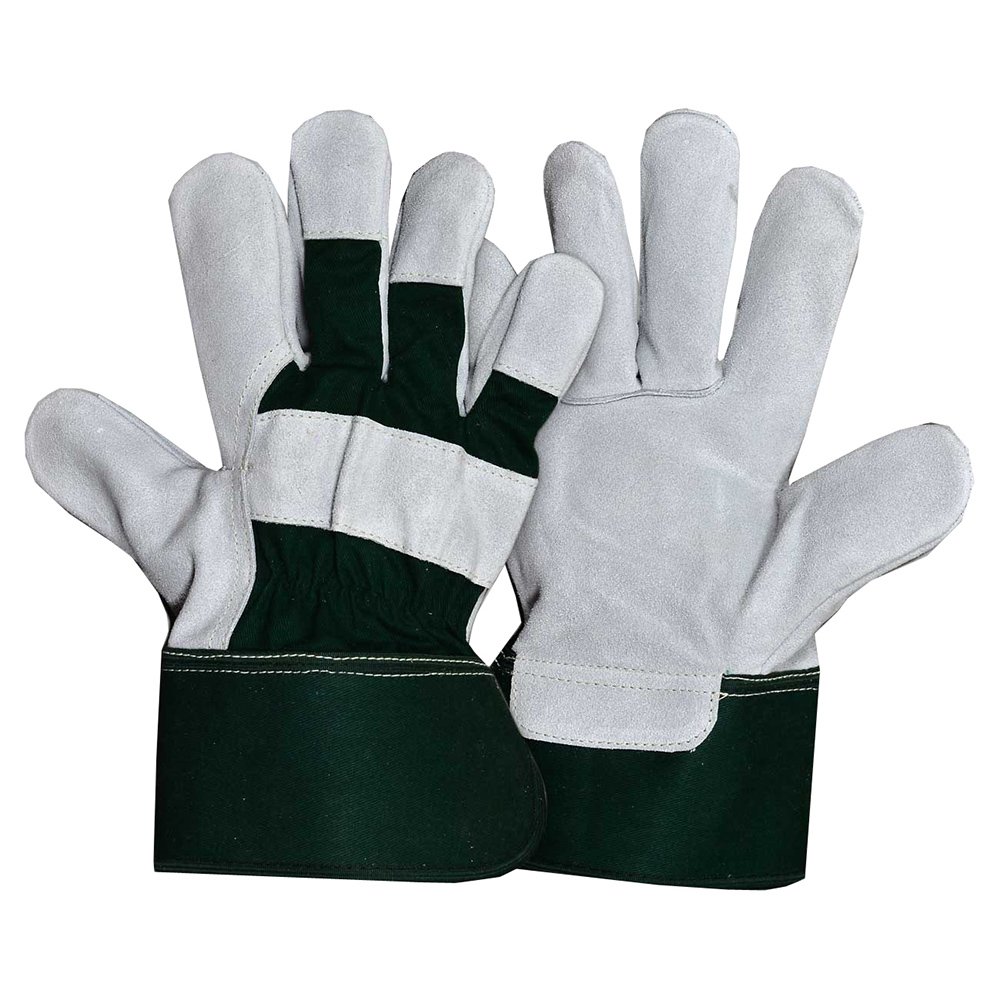 Cow Split Leather Working Gloves Leather Industrial Canadian Rigger Heavy Duty Double Palm Work Gloves for Hand Protection
