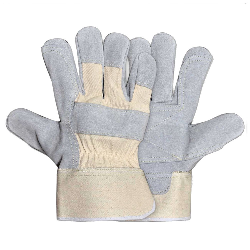 Cow Split Leather Working Gloves Leather Industrial Canadian Rigger Heavy Duty Double Palm Work Gloves for Hand Protection