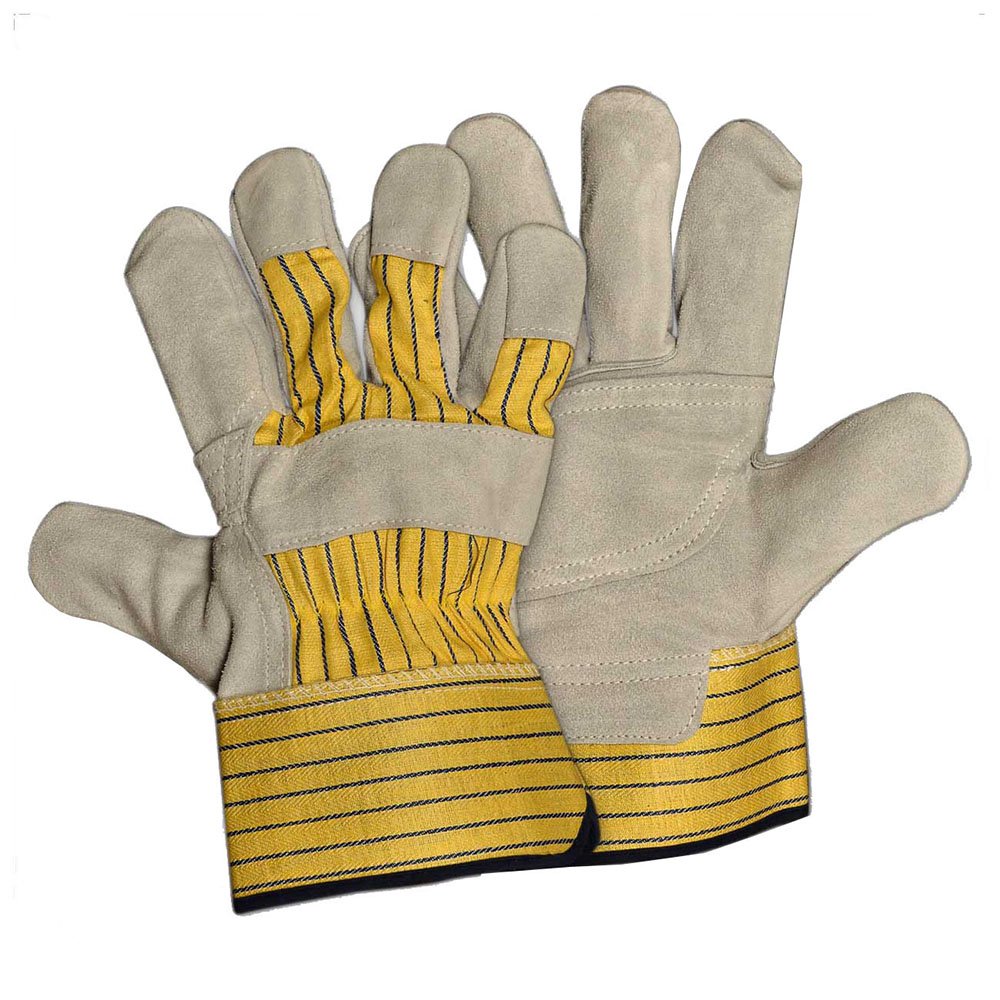Cow Split Leather Working Gloves Leather Industrial Canadian Rigger Heavy Duty Double Palm Work Gloves for Hand Protection