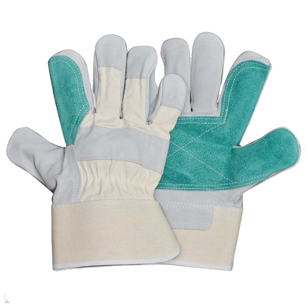 Cow Split Leather Working Gloves Leather Industrial Canadian Rigger Heavy Duty Double Palm Work Gloves for Hand Protection