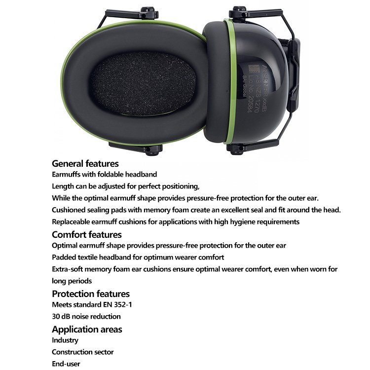 Uvex K10 Earmuffs With Foldable Headband Hearing Protection Noise Cancelling Protective Ear Muffs For Noise