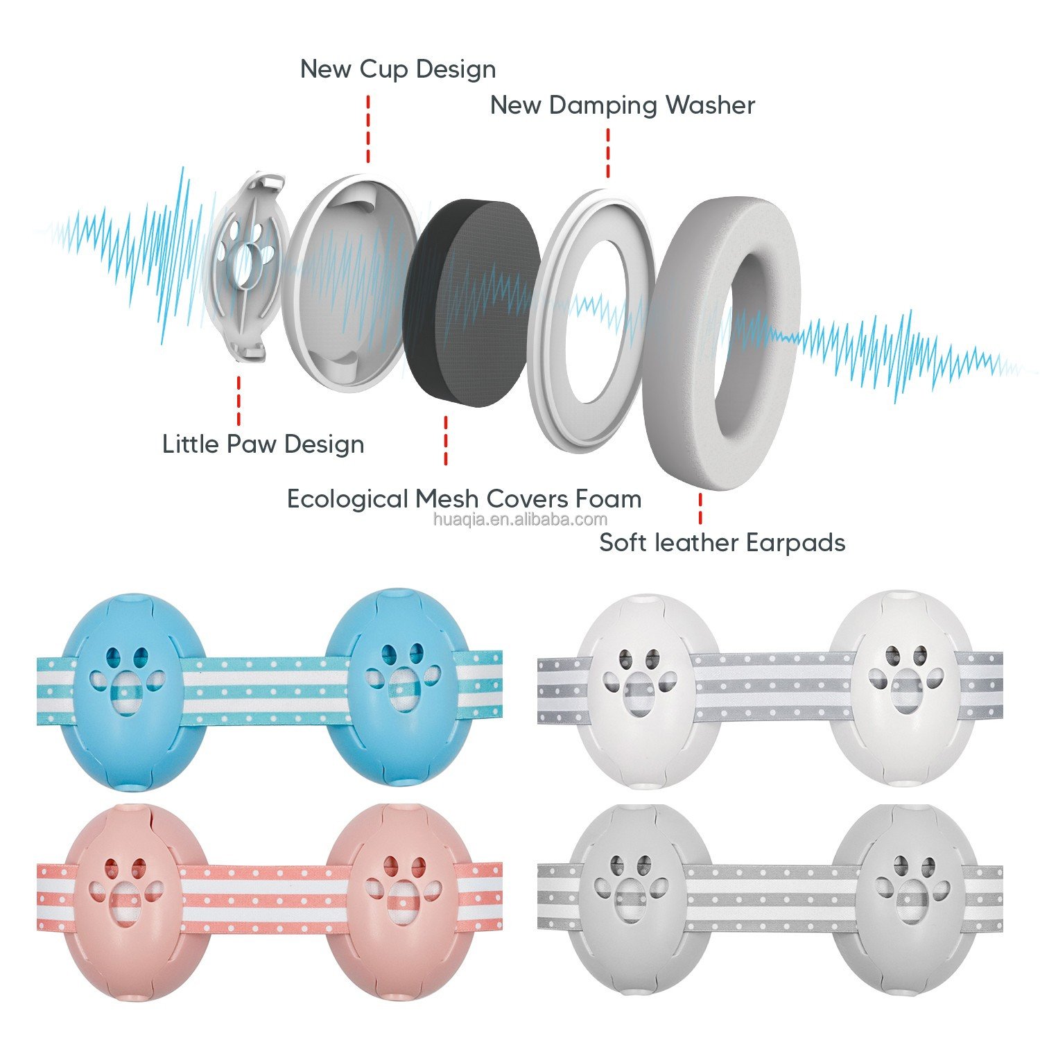 Custom design noise reduction muffy baby ear protection defenders safety hearing sleeping baby earmuff