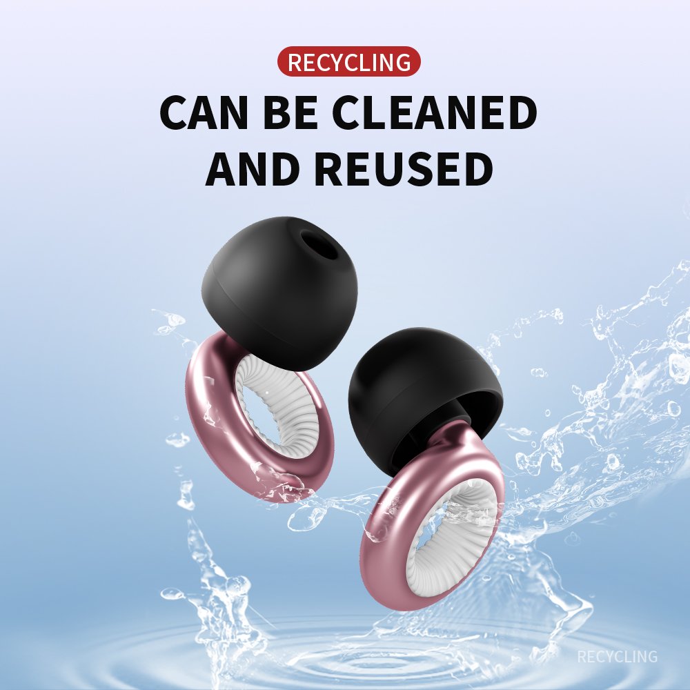 Reusable Ear Plugs for Noise Cancelling Hearing Protection Earplugs for Sleep Silicone Earplugs for Sleeping Noise Cancelling