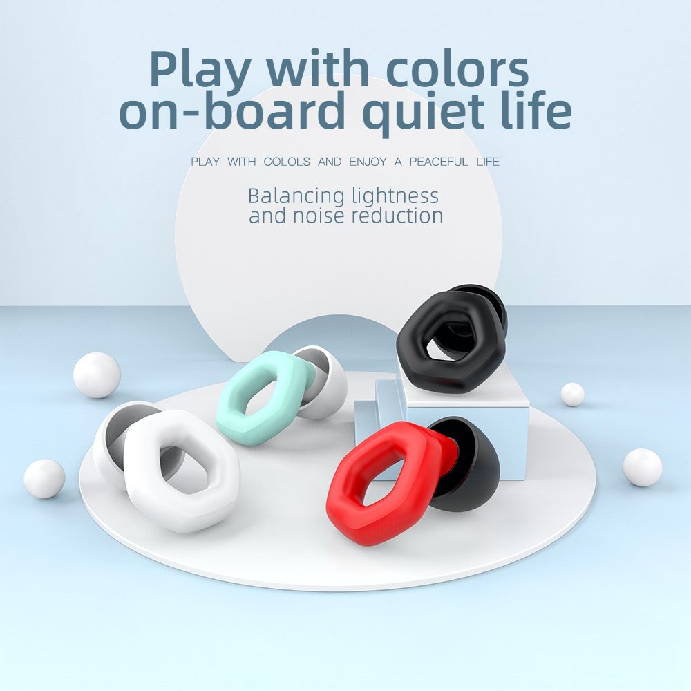 Silicone Noise Cancelling Earplugs With Carrying Case Hearing Protection Ear plugs Sleeping Study Concert Motor Sports