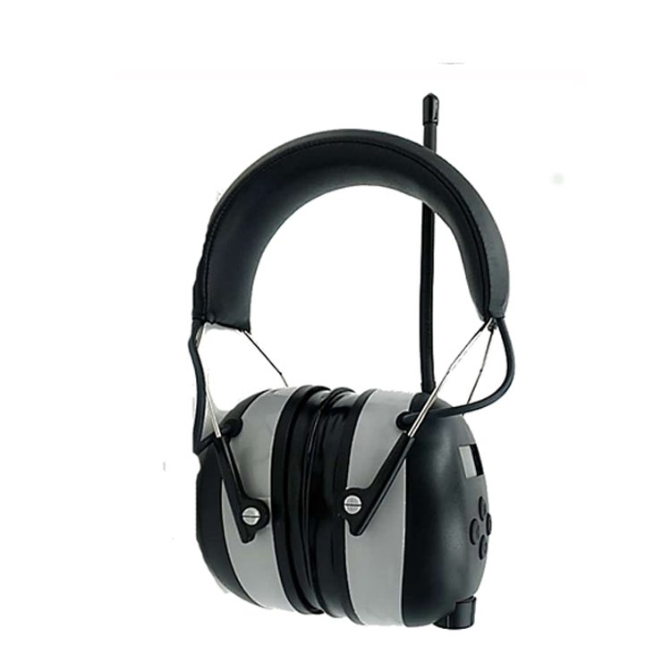 Grey Color Noise Reduction Hearing Protection Earmuffs AM FM Digital Ear Protection for Indoor Outdoor Construction Work