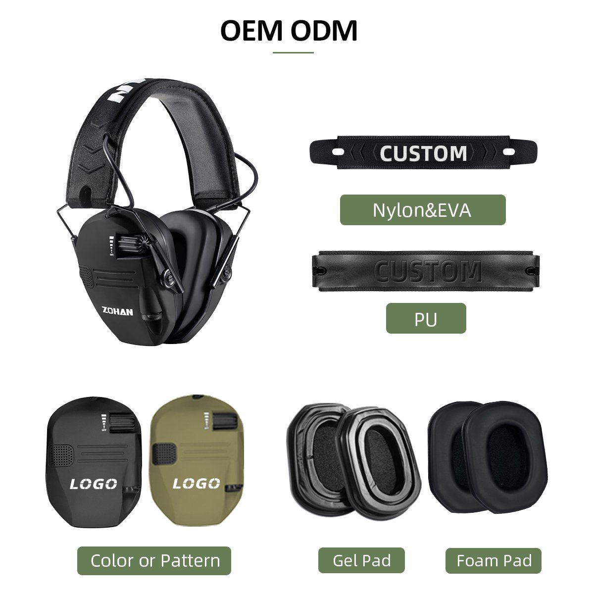 OEM Manufacturer Ear Protection Anti-Noise Ear Defenders Shooting Noise Reduction Sound Earmuff EM026