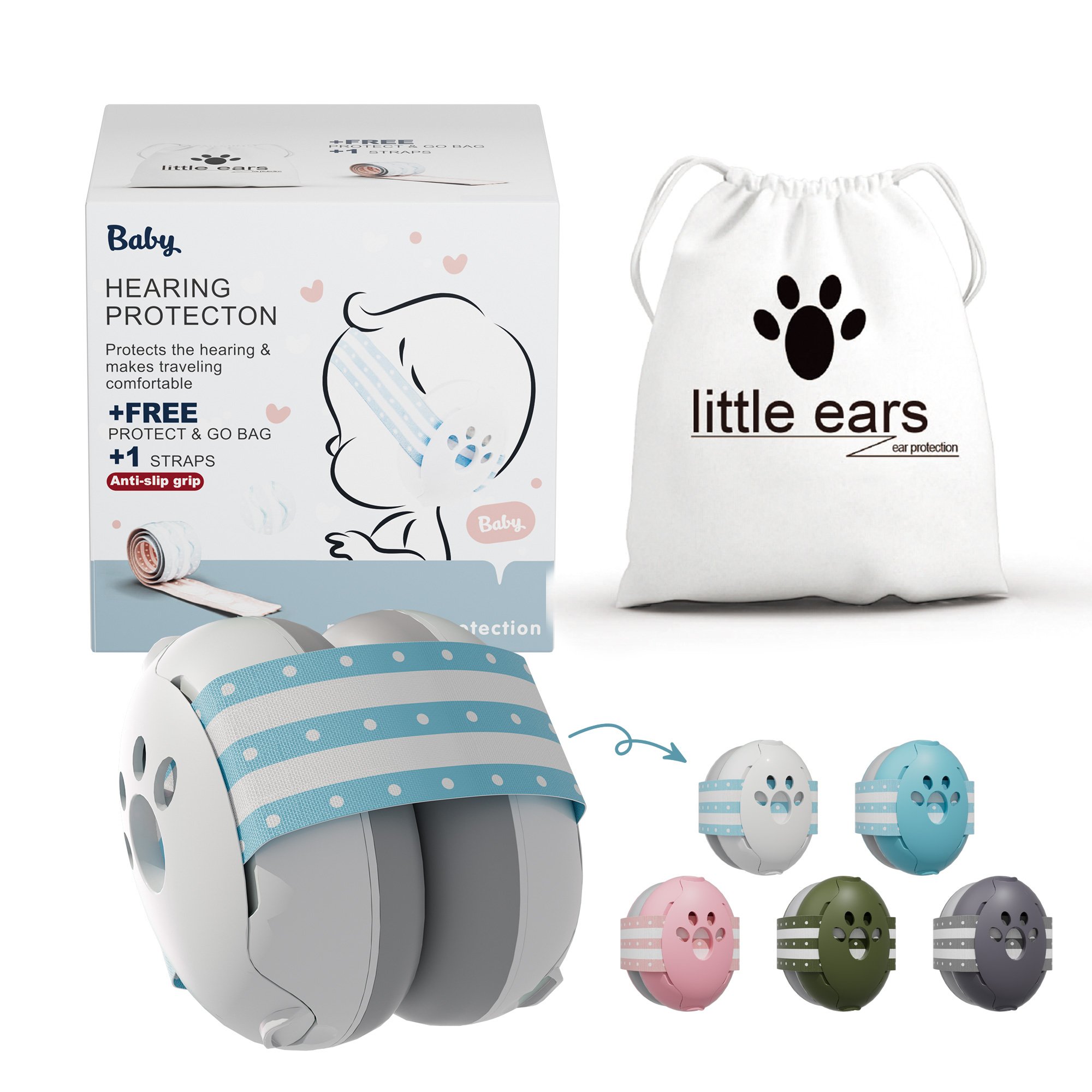 Ear Protection Hearing Protector Noise Cancelling Headband Ear Muffs Defender 2 in 1 Baby Sleep Earmuffs for Headphones Infant