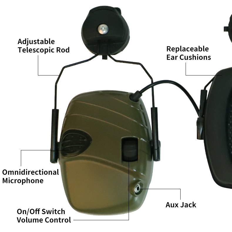 Compact EE560 Electronic Ear Muffs for Hunters ABS Material Accessory for Effective Hearing Protection