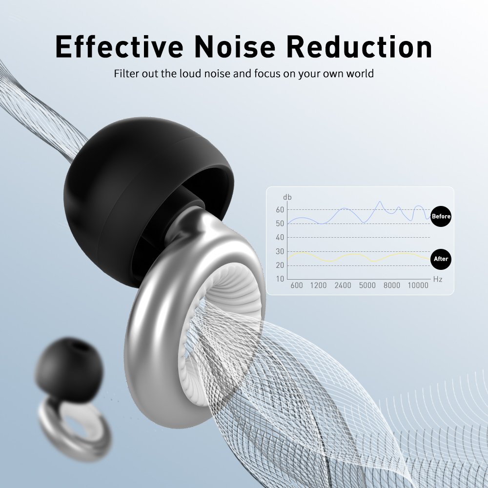 2024 Hot Sale Customizable Logo Noise Cancelling Earplugs Reusable Sleep Hearing Protection
