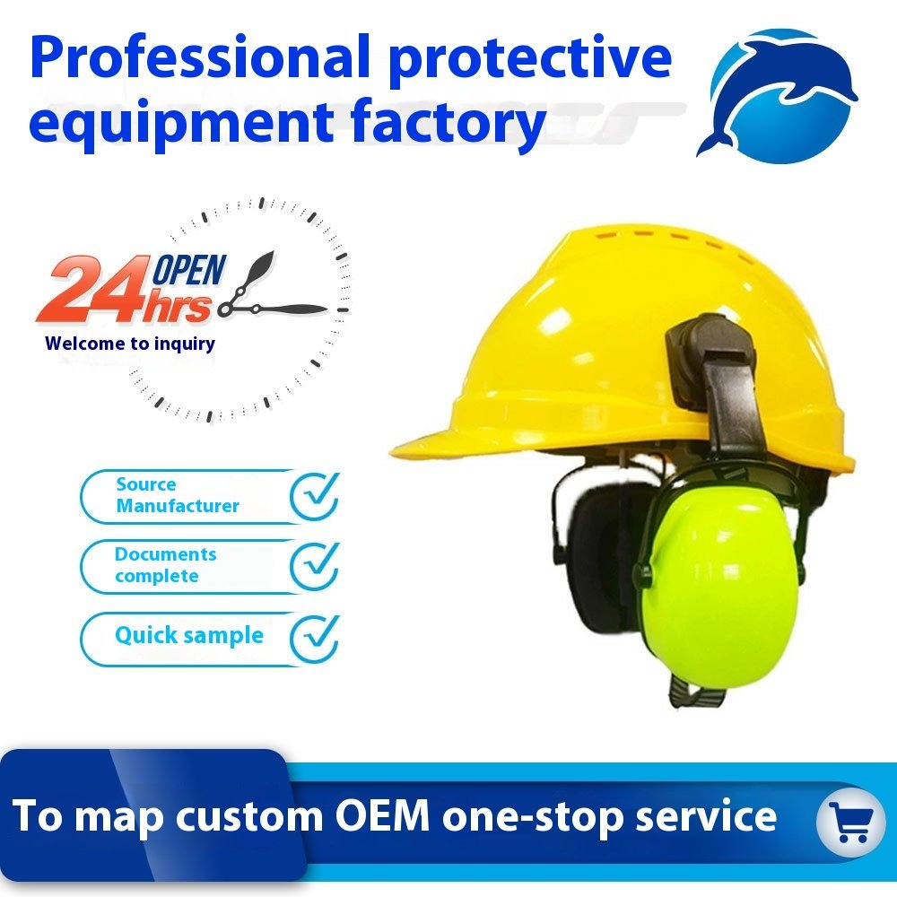 Hard Hat Mounted Ear Muffs Hearing Noise Protection Safety Earmuffs For Building Working